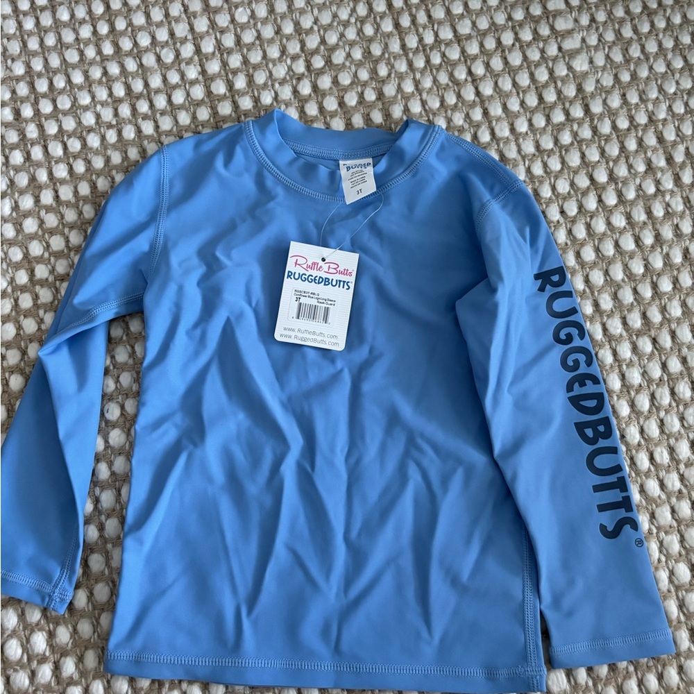 Ruffle Butts Cornflower Blue Rash Guard